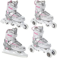 Роликові Ковзани Roller Skates 4In1 Adjustable Raven Profession White/Pink 35-39