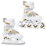 Ролики Фігурні Ковзани 2В1 Регульовані Raven Profession White/Gold 31-35