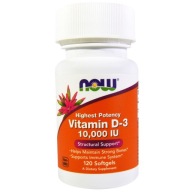 Now Foods Вітамін D3 Мо 10000 Мо 120 Капсул D-3 10 Тис. 250 Мкг Імунітет