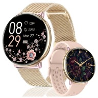 Жіночий Розумний Годинник Amoled Gps Calls Pulse Waterproof Gold Watch Menu Pl