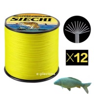 Коса Карпова Siechi X12 500 М 0,28 Мм 12 Ниток Жовта Флуо