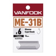16 Шт Vanfook Barbless Hook Me-31B Fusso Black #4 Зроблено В Японії