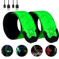 2X Reflective Led Wristband Arm For Running Cycling Waterproof Usb