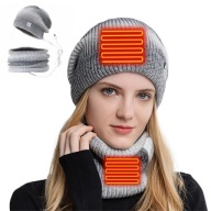 Шапка З Підігрівом, Набір Шарфів Із 2 Шт. Usb, Тепла Зимова Краватка