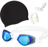 Водяні Окуляри Для Басейну 3D Anti-Fog Uv With Plugs White Caat