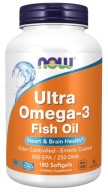 Now Foods Ultra Omega-3 Epa Кислоти 500 Мг Dha 250 Мг Риб’ячий Жир 1000 Мг 180 Гелів
