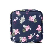 Міні Темно-Синя Косметичка Для Гігієнічних Прокладок Жіноча Косметика З Квітами Фламінго