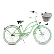 Жіночий Велосипед Beach Cruiser 26 Жіночий Mojito Royalbi М'ятний Кошик Для Спорядження