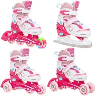 Роликові Ковзани Фігурні Ковзани Регульовані 4В1 Raven Lia Pink 30-33 Led Wheel