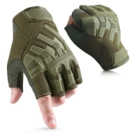 Tactical Fingerless Survival Military Combat Gloves Olive L