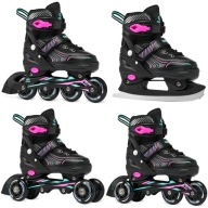 Роликові Ковзани Roller Skates 4In1 Adjustable Croxer Optima Mint/Pink 39-42