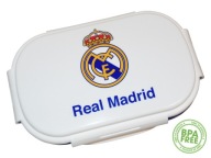 Real Madrid Біла Пластикова Доріжка Для Обіді З Логотипом Контейнер + Ложка Без Bpa