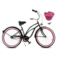 Жіночий Велосипед Beach Cruiser 26 Lady Чорний Шестерні Рожевий Royalbi Кошик