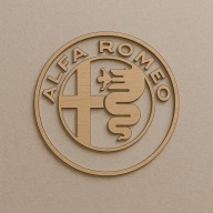 Дерев'яний Логотип На Стіні 50 См З Фанери - Корпоративний Напис Alfa Romeo Decoration