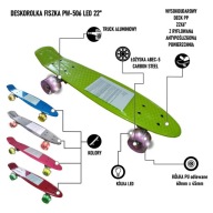 Скейтборд Fiszka Pw-506 Led Mechanics, Зелений