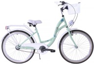 Жіночий Міський Велосипед 24 Kozbike 3 Швидкості, М'ятно-Білий