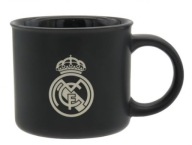 Керамічна Чашка Real Madrid З Ручкою, Вигравірувані Логотипи, Чорний Матовий, 430 Мл