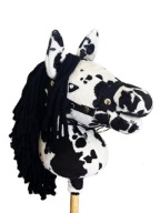 Hobby Horse А4, Кінь На Палиці - Строгий Біло-Чорний + Збруя + Безкоштовно