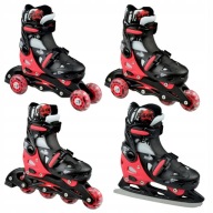 Роликові Ковзани Роликові Ковзани 4В1 Регульовані Raven Singer Black/Red 29-32