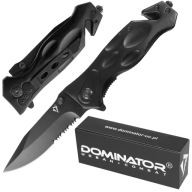 Тактичний Пружинний Складний Ніж Рятувальний Dominator Чорний