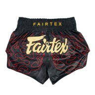 Чорно-Червоні Шорти Fairtex Lava Muay Thai, Xl, Вишитий Логотип