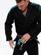 Manto Kimono Gi Bjj Модель X5 Чорно-Бірюзовий - Розмір А2