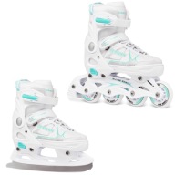 Роликові Ковзани Фігурні Ковзани 2В1, Регульовані Raven Spirit White/Mint 40-43