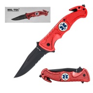 Тактичний Туристичний Складний Ніж Mil-Tec Rescue Red