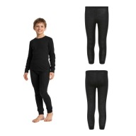 Штани Дитячі Термоактивні Woolcano Merino 100% Pant0975 Чорні 11-12Y