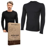 Чоловіча Термофутболка З Довгим Рукавом Brubeck Active Wool, Чорна