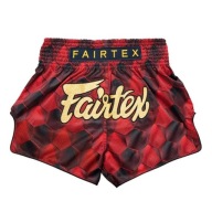 Шорти Для Тайського Боксу Fairtex Xl - Червоний/Чорний, Поліестер, Високий Розріз