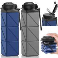 Foldable Bpa Free Water Bottle Silicone Bottle 610Ml Set Of 2