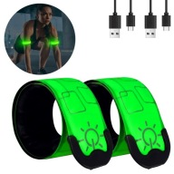 2X Reflective Led Wristband Arm For Running Cycling Waterproof Usb