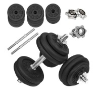 Cast Iron Гантелі Регульовані 2X15 Кг, Штанги 28 Мм, Пластини, Тренувальний Набір 30 Кг