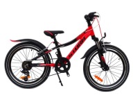 Велосипед 20 Racer Mtb З Підвіскою Shimano Алюміній Чорно-Червоний + Бризники