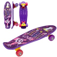 Пластиковий Скейтборд Enero Mini Love Kitty, Фіолетовий, До 30 Кг