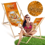 Шезлонг Wooden Garden, Принт Light Aperol Spritz, Для Пляжу, Тераси, Балкону
