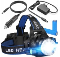 Xml-T6 Zoom Led Головний Ліхтар + 2 Зарядні Пристрої + Акумулятори