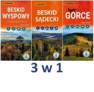 Beskid Wyspowy Sądecki Gorce Ламінірована Карта X 3 Компаса