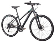 Жіночий Кросовий Велосипед 2X Indiana X-Cross 3.0 D21 Чорно-Бірюзовий 2024 Р.
