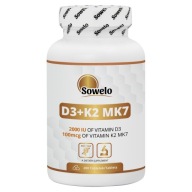 Вітамін D3 + K2 Mk7 200 Таблеток – Кістки, Серце, Імунітет – Sowelo