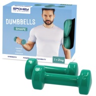 Hantle Hantelki Winylowe Ciężarki Zestaw 2X2Kg Żeliwne Spokey Shape