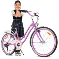 24-Дюймовий Міський Велосипед Для Дівчат, Shimano Heart Bike 7