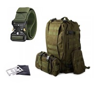 Рюкзак 60Л Olive Set З Поясом І Картою Виживання Super Set