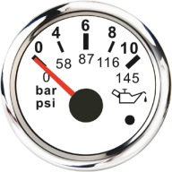 Годинник Індикатор Рівня Тиску Масла 0-10 Бар Igauge - Білий