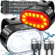 Велосипедні Фари Передні Задні Світлодіодні Акумуляторні Лампи Для Usb-Кабелю 2 Шт