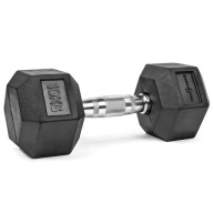Гантель Hex Fixed Weight, Гумове Покриття, 10 Кг