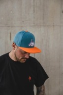 Капелюх Monkey Climber Logo Patch Snapback I Teal With Orange Peak