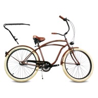 Чоловічий Велосипед Beach Cruiser 26 Brownie Royalbi 3 Передачі Ретро Коричневий Багажник