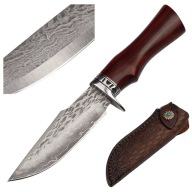 Мисливський Ніж Takoma Damascus Clippoint, Сталь T10, Шкіра N954A